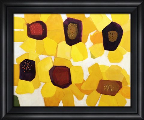 Framed Six Sunflowers Print