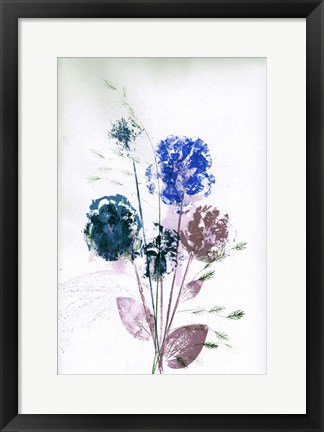 Framed Bouquet Blue Print
