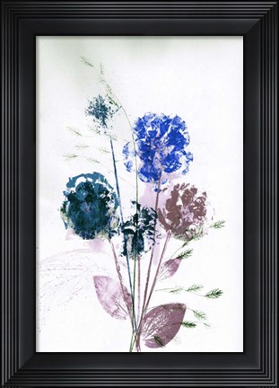 Framed Bouquet Blue Print