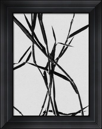 Framed Grass Detail White Print