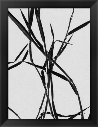 Framed Grass Detail White Print