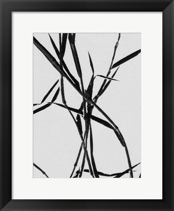 Framed Grass Detail White Print