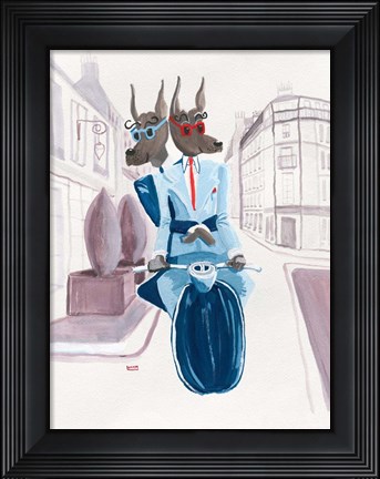 Framed Doberman Do Paris Print