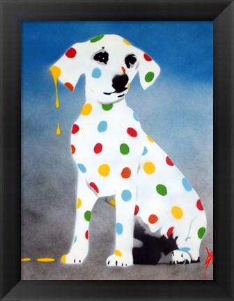 Framed Damien&#39;s Dotty Spotty Dawg - Blue Print