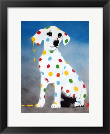 Framed Damien&#39;s Dotty Spotty Dawg - Blue Print