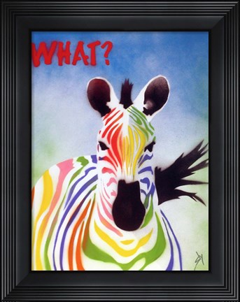 Framed What Zebra Print