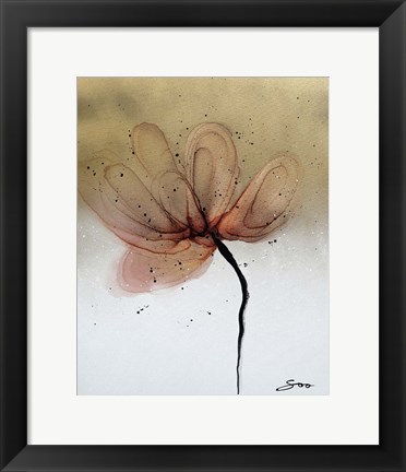 Framed Gold Flower Print