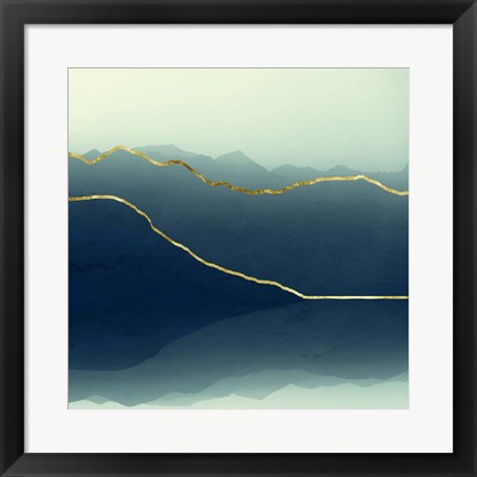 Framed Gold Lined Alps Print