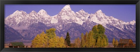 Framed Snowcapped Teton Range, Wyoming Print