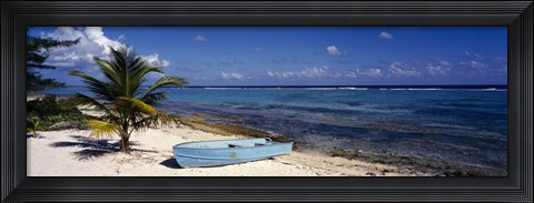 Framed Rowboat on the beach, Grand Cayman, Cayman Islands Print