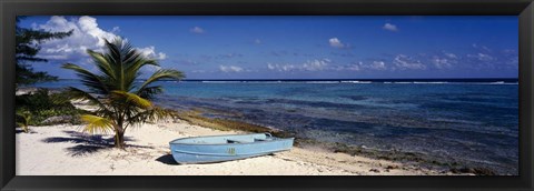 Framed Rowboat on the beach, Grand Cayman, Cayman Islands Print