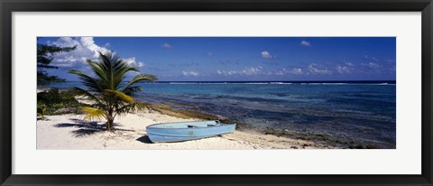 Framed Rowboat on the beach, Grand Cayman, Cayman Islands Print