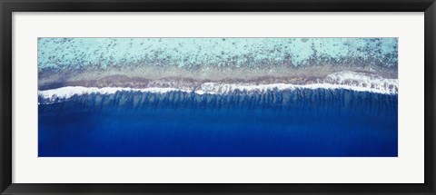 Framed Aerial view of a lagoon, Huahine Island, Tahiti Print