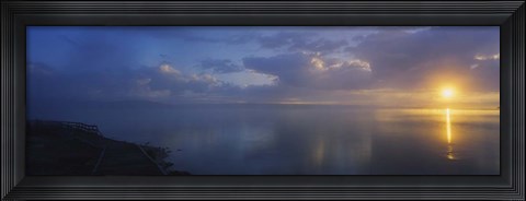 Framed Sunrise over a lake, Yellowstone National Park, Wyoming Print