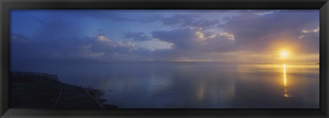 Framed Sunrise over a lake, Yellowstone National Park, Wyoming Print