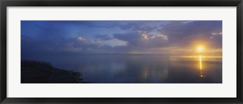 Framed Sunrise over a lake, Yellowstone National Park, Wyoming Print