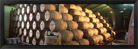 Framed Napa Wine Country Stag&#39;s LeapWine Cellars Barrel Room Print