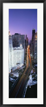 Framed Wrigley Building, Michigan Avenue, Chicago Print
