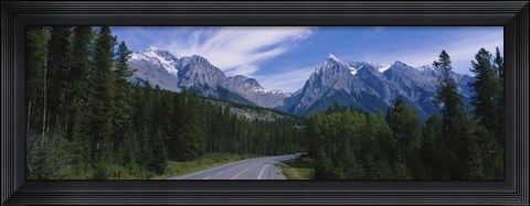 Framed Two lane highway passing through a landscape, Alberta Print