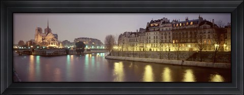 Framed Notre Dame, River Seine, Paris, France Print