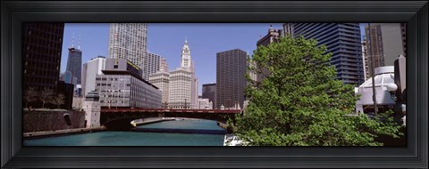 Framed Wabash Ave Bridge over Chicago River Chicago Print