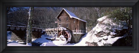 Framed Watermill in a forest, Glade Creek Grist Mill, West Virginia Print