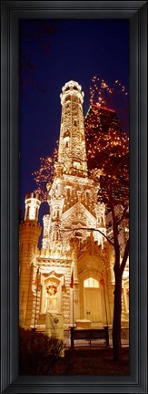 Framed Low angle view of a tower, Old Water Tower, Chicago Print