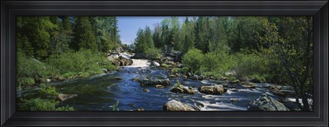 Framed Waterfall in the forest, Michigan Print