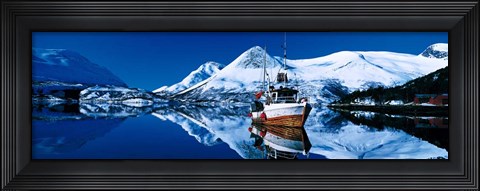 Framed Fishing Boat Morsvikfjord Norway Print