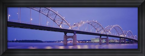 Framed Bridge over a river, Centennial Bridge, Davenport, Iowa Print