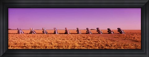 Framed Cars In The Ground, Cadillac Ranch, Texas Print