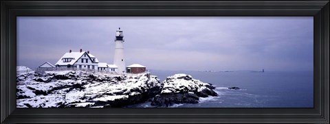Framed Lighthouse Portland Harbor Print