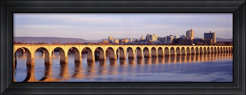Framed Stone Arch Railroad Bridge Harrisburg Print