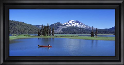 Framed Red Canoe Sparks Lake OR Print