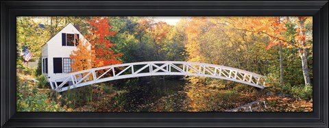 Framed Arched white footbridge Print
