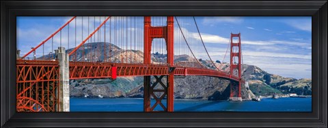 Framed Bridge across a river, Golden Gate Bridge Print