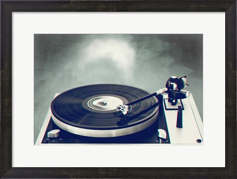 Framed Retro Record Player Print