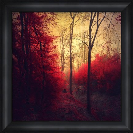 Framed Ruby Red Forest Print