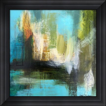 Framed Aqua Serenity 3 Print