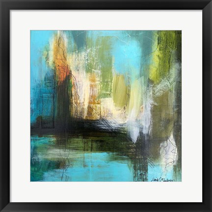 Framed Aqua Serenity 3 Print