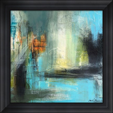 Framed Aqua Serenity 1 Print