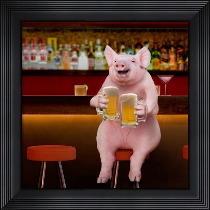 Framed Beer Hog Print