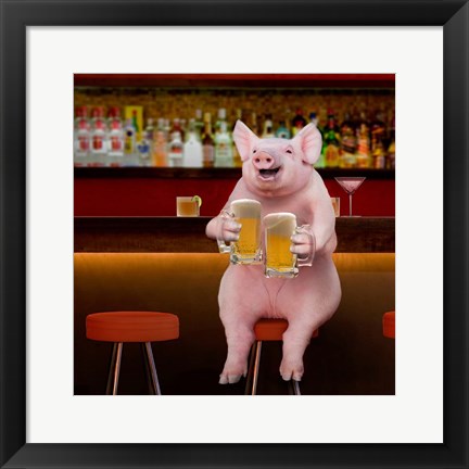 Framed Beer Hog Print