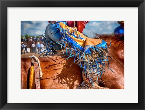 Framed Bronc Rider Print