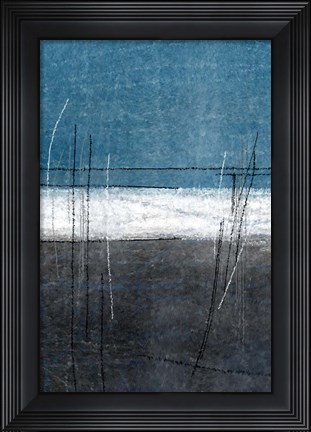 Framed Blue Gray Grass Print