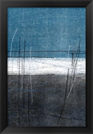 Framed Blue Gray Grass Print