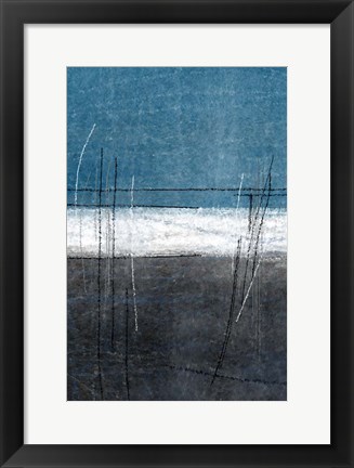 Framed Blue Gray Grass Print