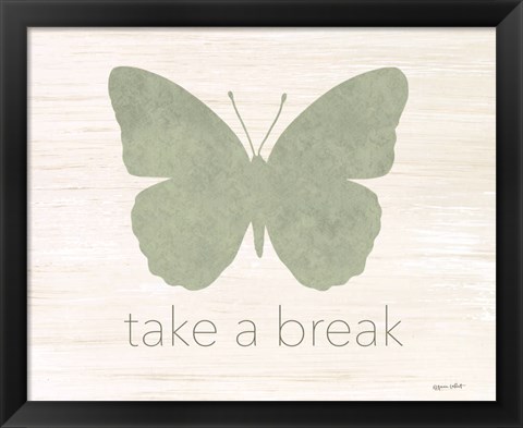 Framed Take a Break Butterfly Print