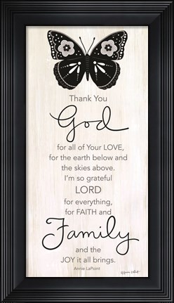 Framed Thank You God Print