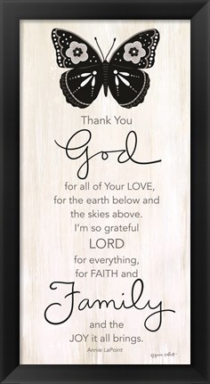 Framed Thank You God Print